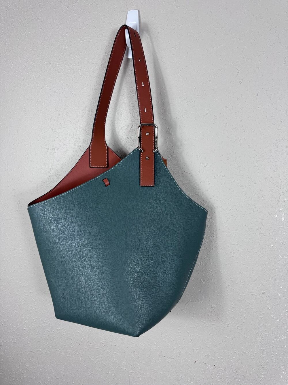 Maison de Beaute Marseilles (MDBM) 'Cholet' Sea Green & Brown Napa Leather Tote